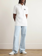 Dolce&Gabbana - Logo-Appliquéd Cotton-Piqué Polo Shirt - White
