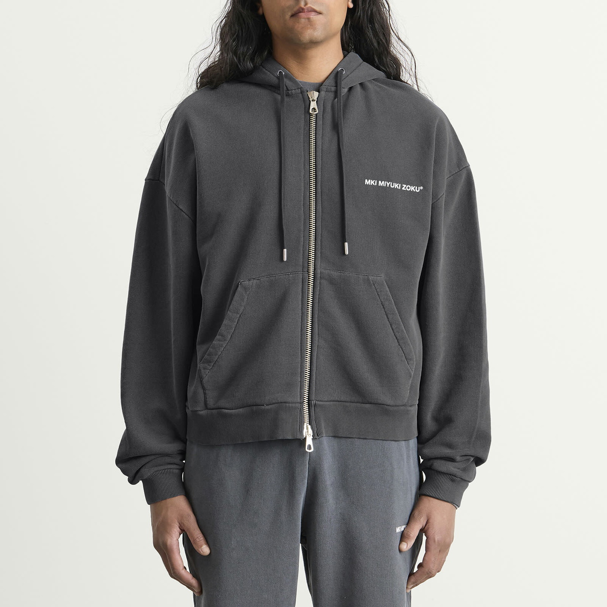 MKI Men's Uniform Zip Hoodie in Pigment Black