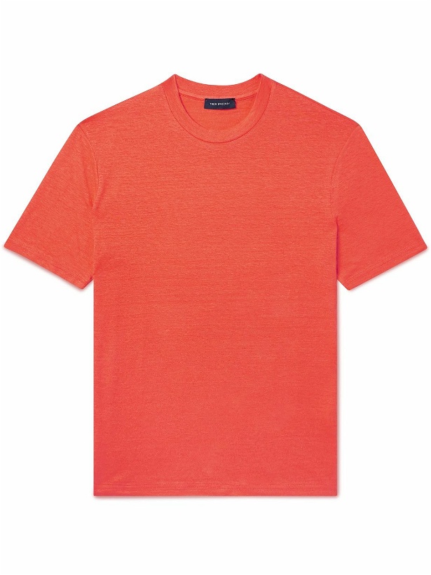 Photo: Thom Sweeney - Slim-Fit Linen-Blend Jersey T-Shirt - Orange