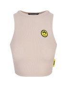 Barrow Dove Grey Crop Top With Logo