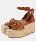 Tory Burch Ines leather espadrille wedges