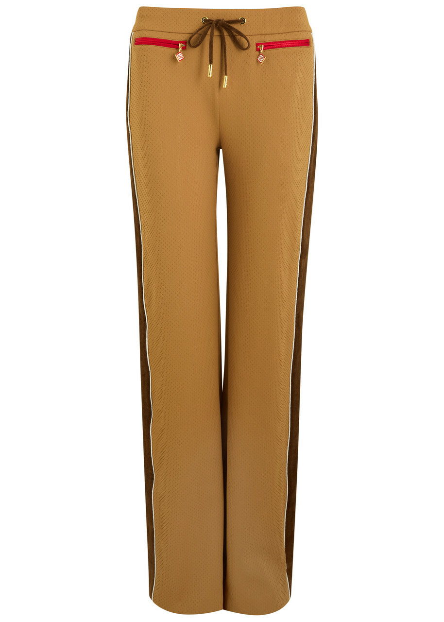 Casablanca Chenille Panelled Jersey Track Pants Brown