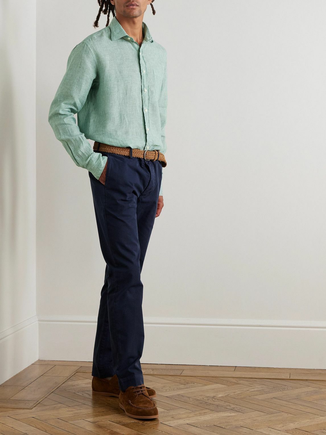Sid Mashburn - Spread-Collar Linen Shirt - Green