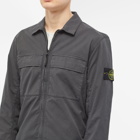 Stone Island Men's Supima Cotton Twill Stretch-TC Zip Shirt Jacket in Charcoal