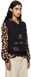 Bode Black 'Tic Tac Toe' Vest