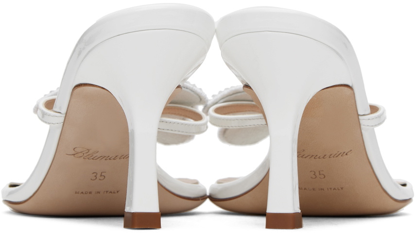 Blumarine White Butterfly Thong Sandals
