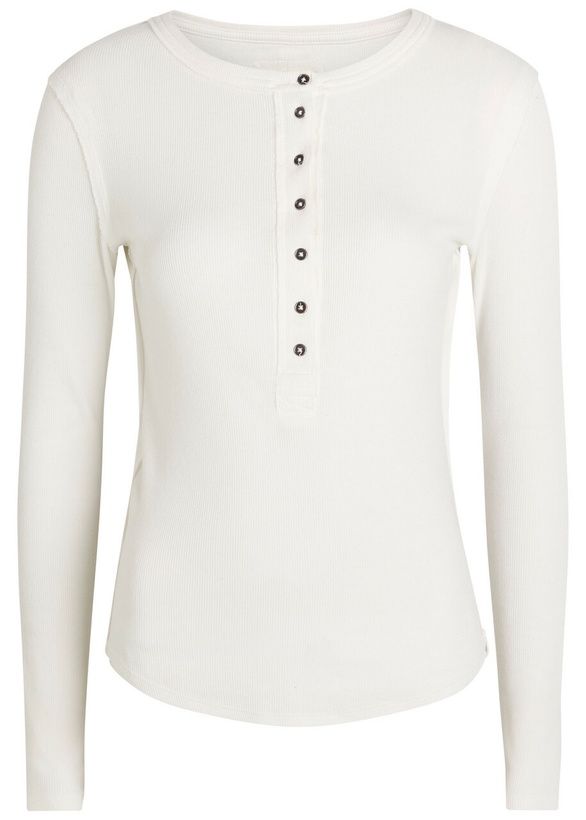 Photo: Free People Jamie Henley Ribbed Stretch-cotton top Ivory