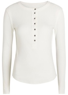 Free People Jamie Henley Ribbed Stretch-cotton top Ivory