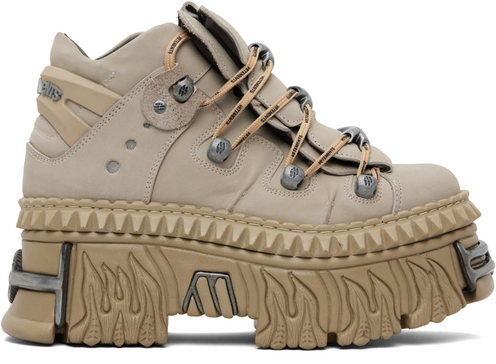Photo: VETEMENTS Taupe New Rock Edition Fire Platform Sneakers