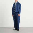 Drôle de Monsieur Men's Drole De Monsieur Monogram Denim Jacket in Stone Wash