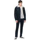 Maison Kitsune Blue Corduroy Trucker Jacket