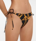 Ganni - Printed self-tie bikini bottoms
