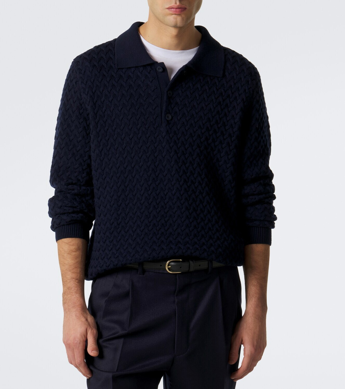 Frescobol Carioca Murilo cable-knit wool polo sweater