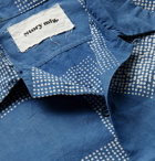 Story Mfg. - Camp-Collar Patchwork Organic Cotton Shirt - Blue