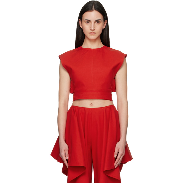 Photo: ALAÏA Orange Belted Cotton Top