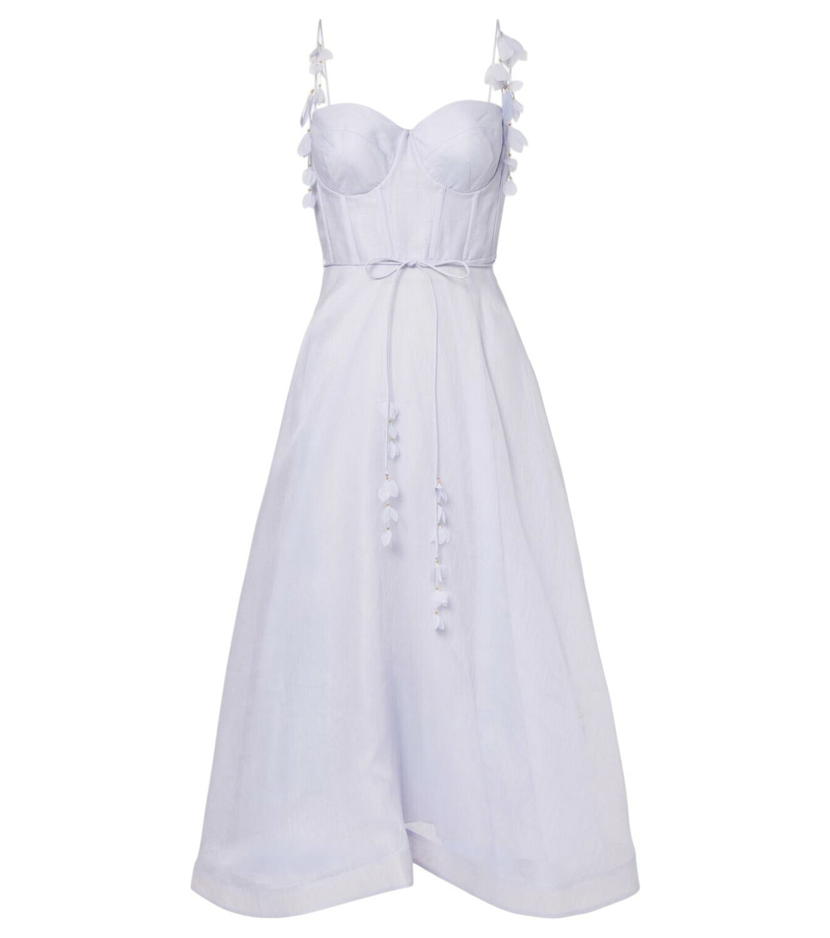 【Zimmermann】Crush silk organza corset dress Zimmermann Crush Silk Organza Corset Dress - Light Pink - 60