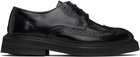 VINNY’s Black Leather Brogue Officer Derbys