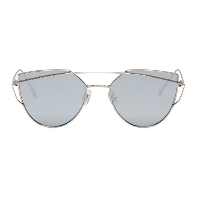 Gentle Monster Silver and Blue Love Punch Sunglasses