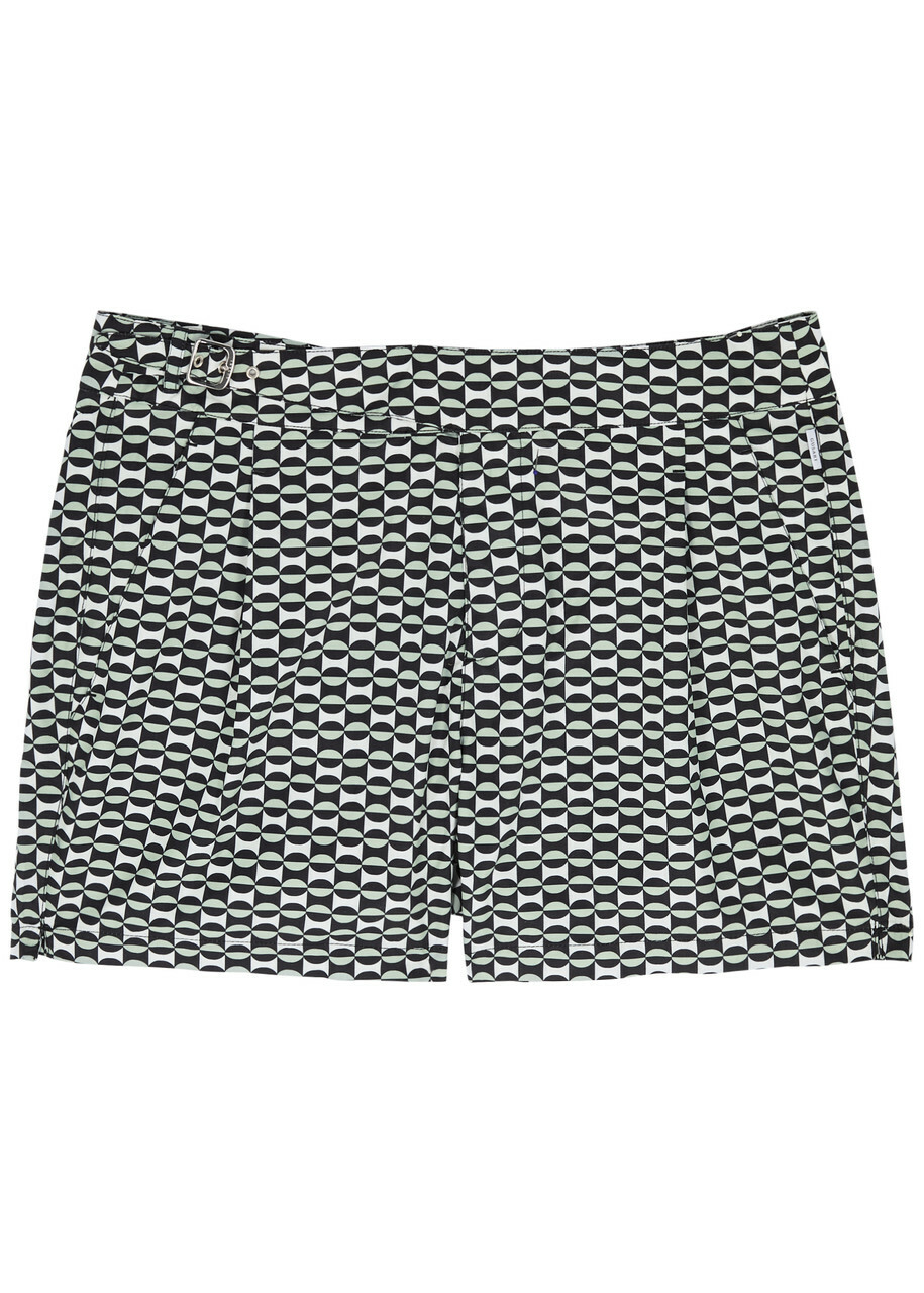 Gusari The London Printed Shell Swim Shorts Black