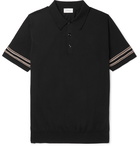 Brioni - Slim-Fit Contrast-Trimmed Cotton and Silk-Blend Polo Shirt - Black