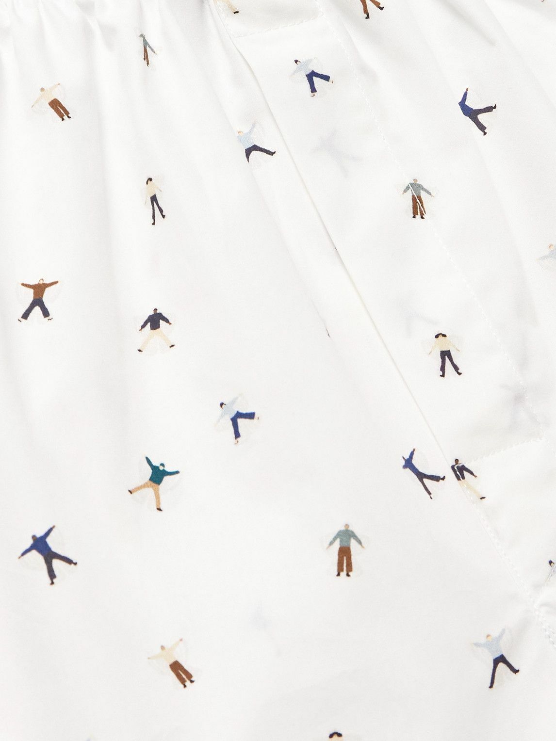 Sunspel - Printed Cotton Boxer Shorts - White