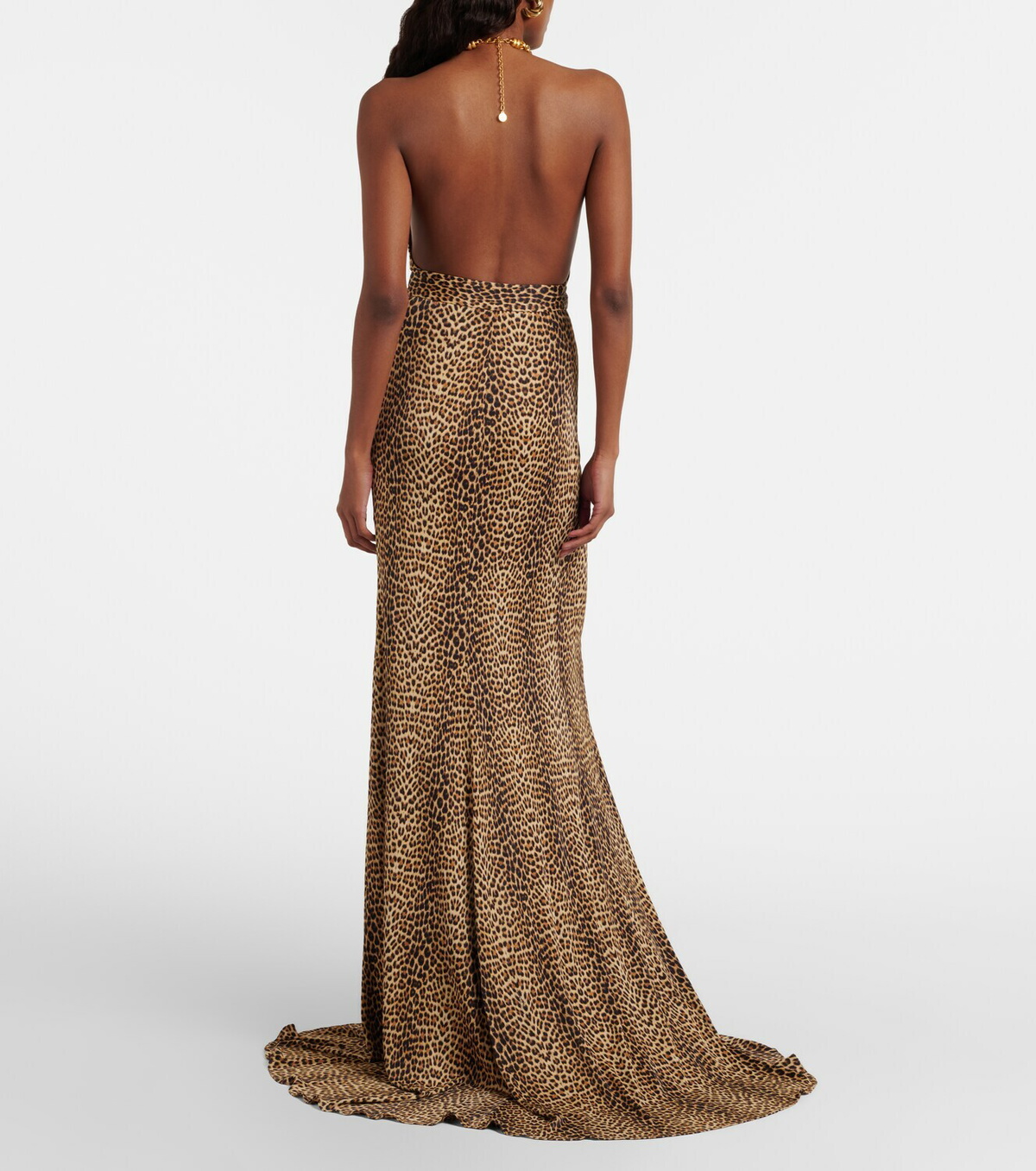 Roberto Cavalli Embellished open-back gown
