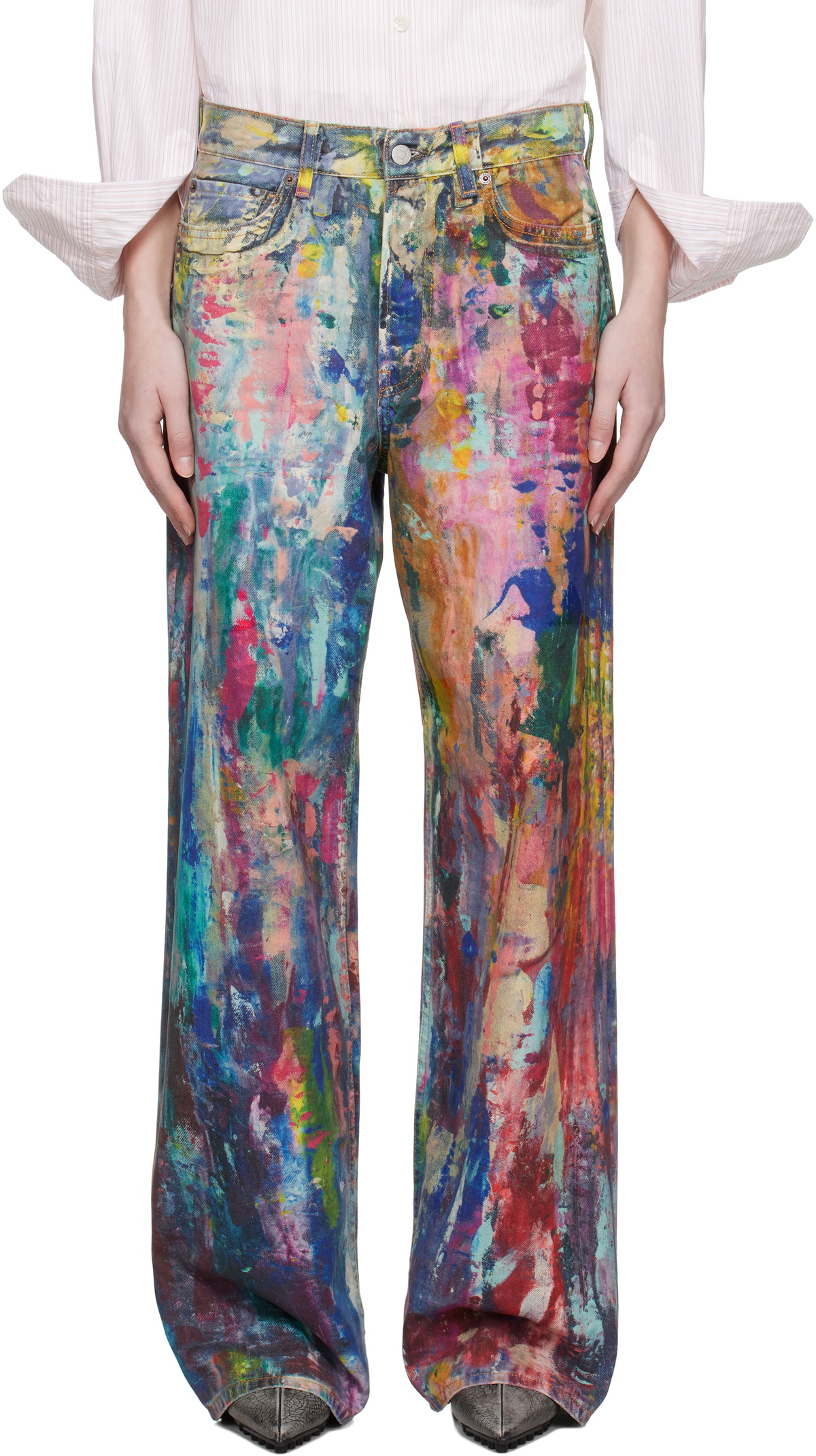Acne Studios: Multicolor Baggy Fit Jeans | SSENSE Acne Studios: Multicolor Baggy Fit Jeans | SSENSE