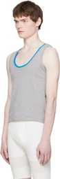 Dries Van Noten Gray Pointelle Tank Top