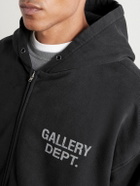 Gallery Dept. - 90's Logo-Print Cotton-Jersey Zip-Up Hoodie - Black