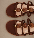 Gianvito Rossi Studded suede thong sandals