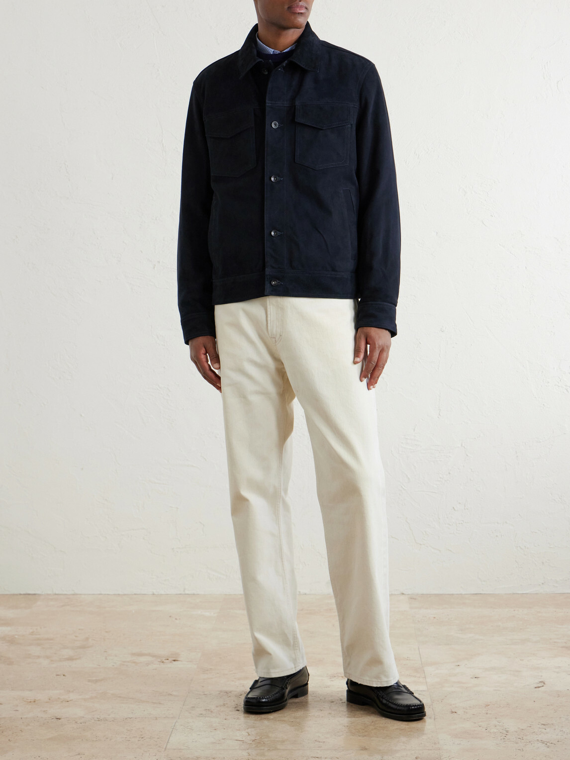 Rag & Bone - Suede Trucker Jacket - Blue