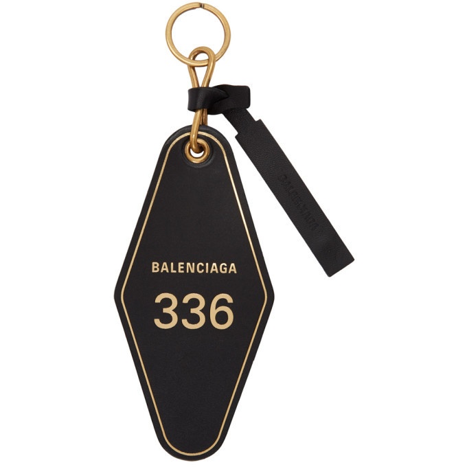 Photo: Balenciaga Black Hotel Diamond Keychain
