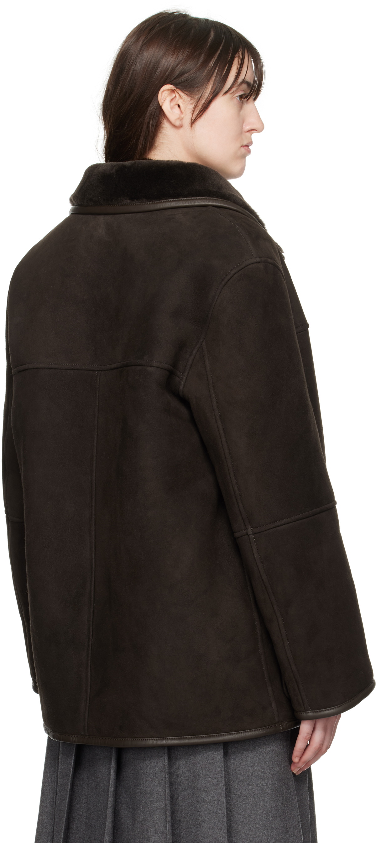 Dunst Brown Reversible Genuine Shearling Jacket