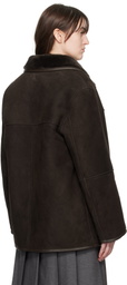 Dunst Brown Reversible Genuine Shearling Jacket