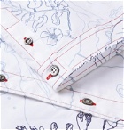 Alexander McQueen - Slim-Fit Button-Down Collar Embroidered Printed Cotton-Poplin Shirt - White