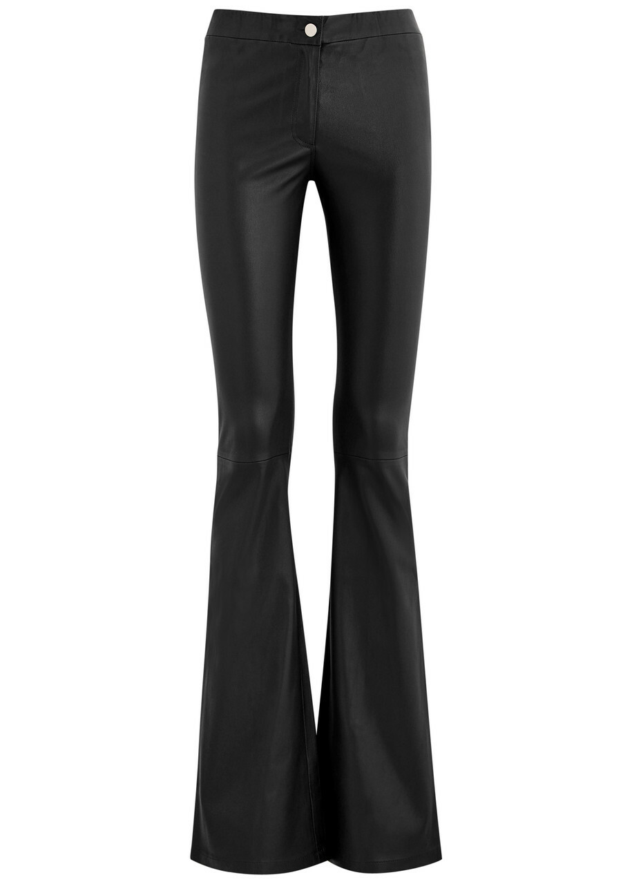 Arma Izzy Flared Leather Trousers Black