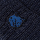 Maison Kitsuné Men's Fox Head Patch Ribbed Beanie in Ink Blue