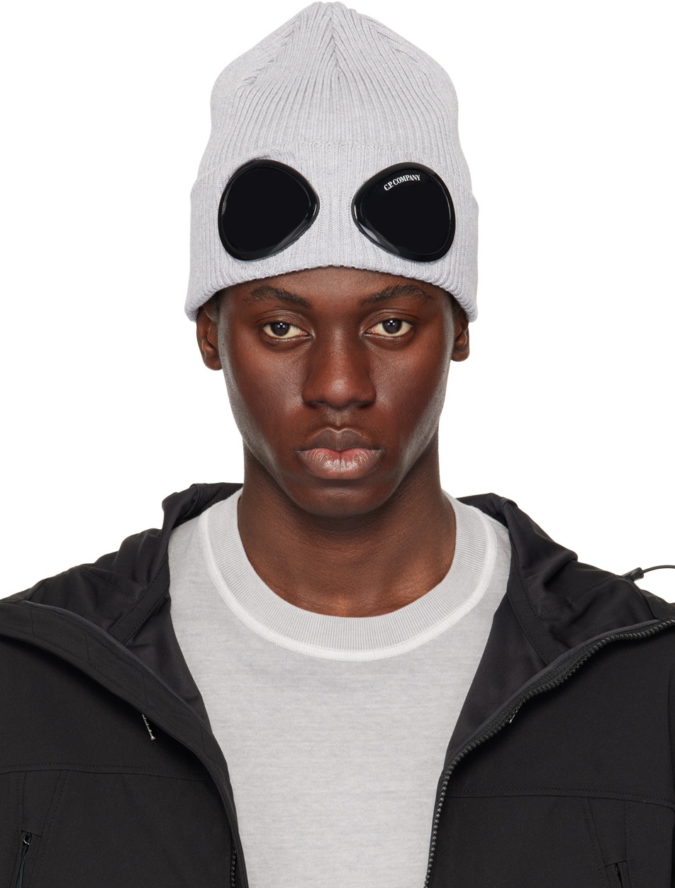 Gray Goggle Beanie by C.P. Company on Sale
