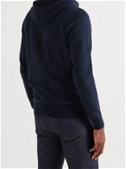 ASPESI - Cotton, Cashmere and Wool-Blend Hoodie - Blue