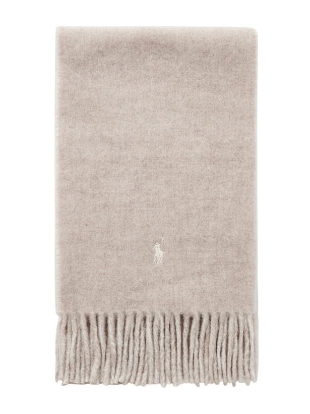 Photo: Polo Ralph Lauren - Fringed Logo-Embroidered Reversible Recycled Wool and Nylon-Blend Scarf