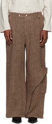NULLUS Beige Draped Slide Cargo Pants