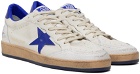Golden Goose White & Blue Ball Star Sneakers