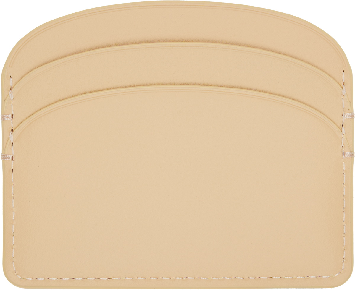 A.P.C. Beige Demi-Lune Card Holder