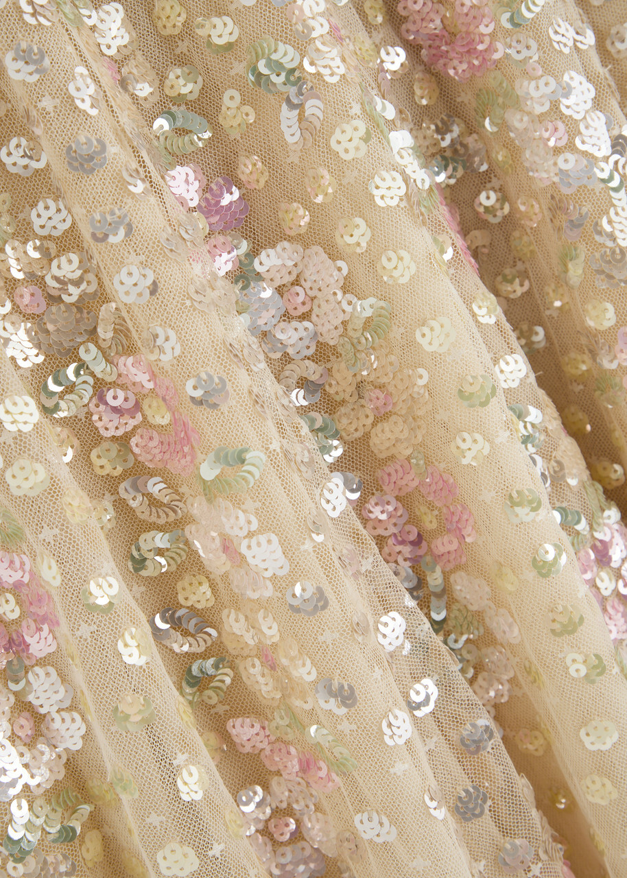 Needle & Thread Confetti Embellished Tulle Gown Yellow Needle & Thread