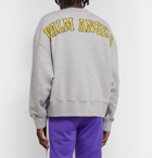 Palm Angels - Oversized Appliquéd Logo-Print Loopback Cotton-Jersey Sweatshirt - Gray