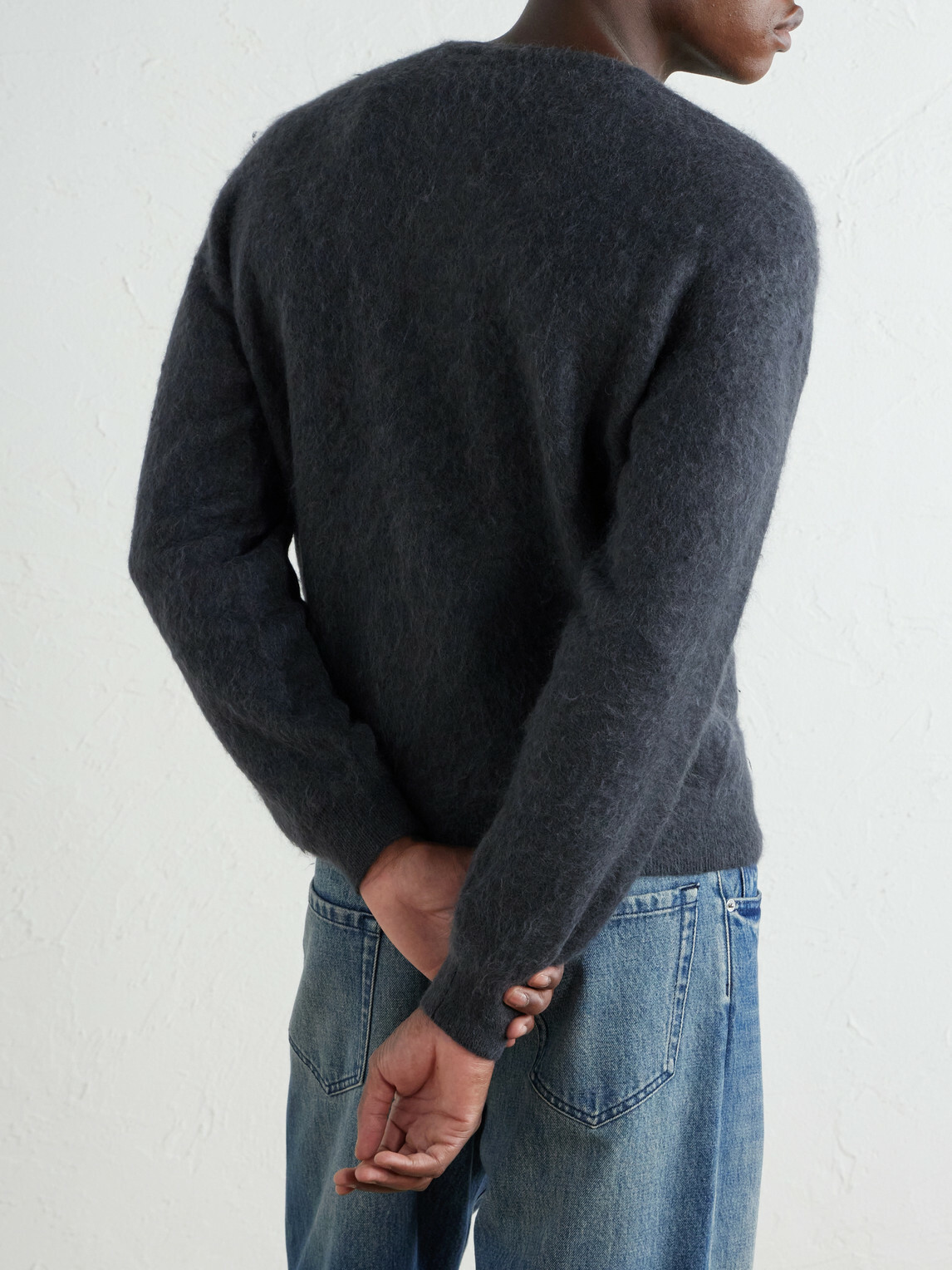 Auralee - Garment-Dyed Alpaca Cardigan - Gray