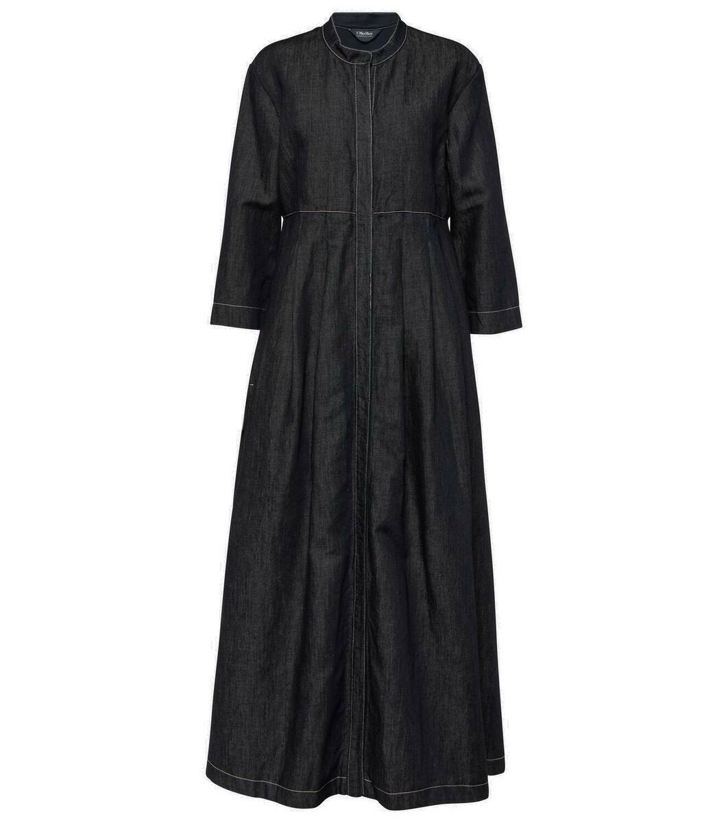 S Max Mara Autore pleated denim midi dress S Max Mara