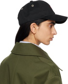 AMI Paris Black Cotton Ami de Coeur Embroidery Cap