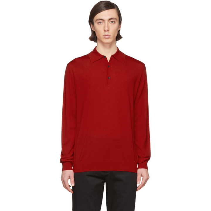Photo: Lanvin Red Wool Long Sleeve Polo