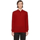 Lanvin Red Wool Long Sleeve Polo
